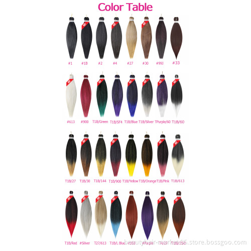 Wholesale Ombre Color Synthetic Jumbo ez braid bulk yaki private label pre stretched braiding hair extensions